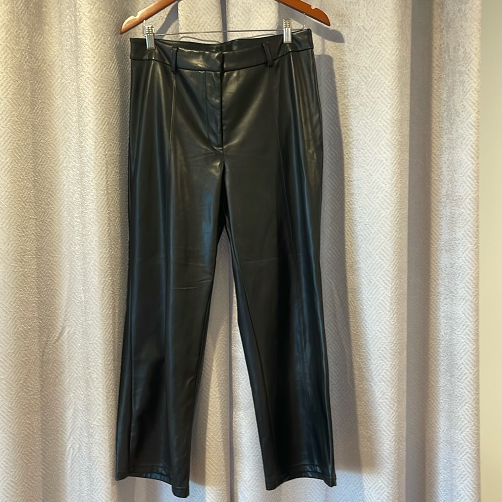 ‘Leather’ black dress pants
